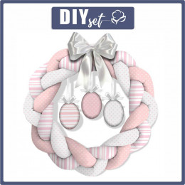 EASTER WREATH -  DOTS - STRIPES / pink - sewing set