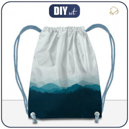 GYM BAG - MOUNTAINS / baby blue / Choice of sizes