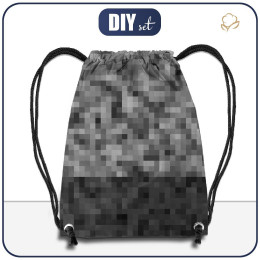 GYM BAG - PIXELS pat. 2 / grey - sewing set
