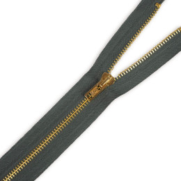 Metal zipper open-end 30cm – dark grey / gold 