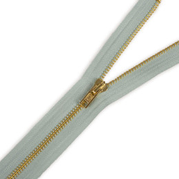 Metal zipper open-end 30cm – light grey / gold 