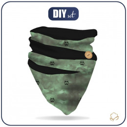 BUTTON SCARF - STORMTROOPERS (minimal) / CAMOUFLAGE pat. 2 (olive) / black (single jersey)