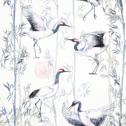 CRANES - Cotton woven fabric