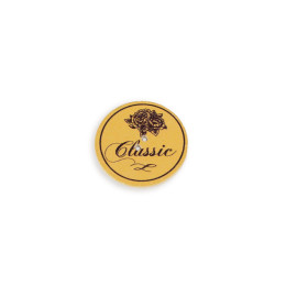 Decorative wooden button 32mm CLASSIC - yellow