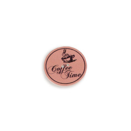 Decorative wooden button 32mm COFFEE TIME - quartz pink