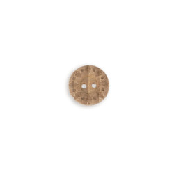Wooden button in Aztec pattern - small