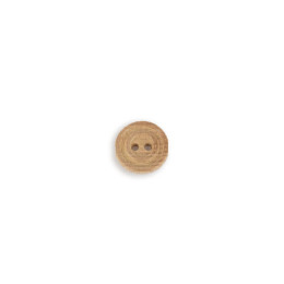 Round wooden button 15mm natural