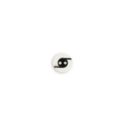 Plastic button 13mm two-hole - white/black