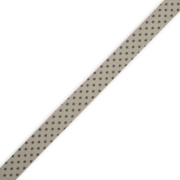 Cotton Bias Binding Tape 18mm in stars - grey