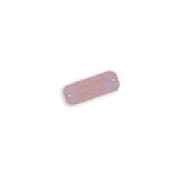 Leatherette label ZROBIONE RĘCZNIE - violet