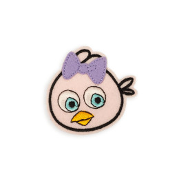 Embroidered ANGRY BIRDS with bow - pale pink