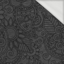 MEHNDI BLACK  / melange graphite - looped knit fabric with elastane ITY