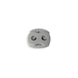 Stopper Toggles with two holes 18mm -  grey