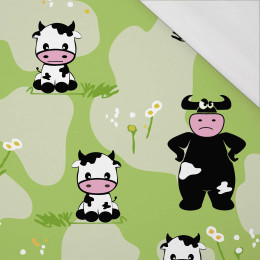 COWS ON GREEN - Single jersey with elastane 