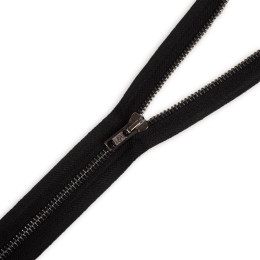 Metal zipper open-end 30cm – black / black nickel