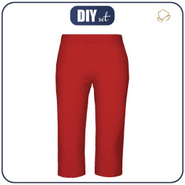Pajamas-cropped pants "LINDA" -  RED - sewing set