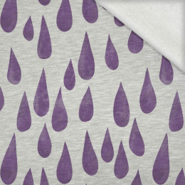 BIG DROPS (violet) / M-01 melange light grey - brushed knitwear with elastane