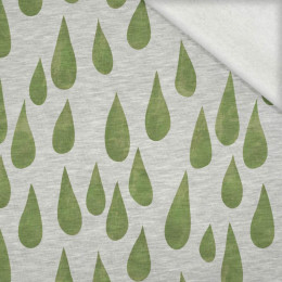 BIG DROPS (green)  / M-01 melange light grey - brushed knitwear with elastane