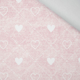 50cm HEARTS AND RHOMBUSES / vinage look jeans (pale pink) - brushed knitwear with elastane