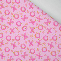 146cm XOXO pat. 2 / pink - brushed knitwear with elastane