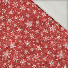 SNOWFLAKES PAT. 2 / ACID WASH RED - brushed knit fabric with teddy / alpine fleece