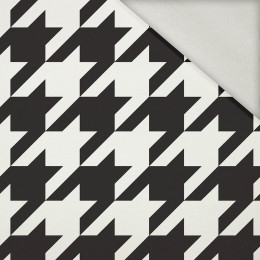 BLACK HOUNDSTOOTH (big) / WHITE - brushed knit fabric with teddy / alpine fleece