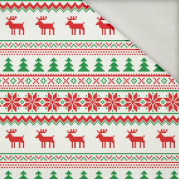 REINDEERS PAT. 2 / red-green - brushed knit fabric with teddy / alpine fleece