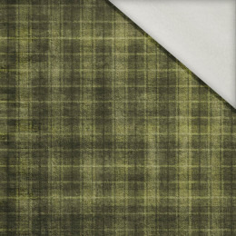 AUTUMN CHECK  / green (AUTUMN COLORS) - brushed knit fabric with teddy / alpine fleece