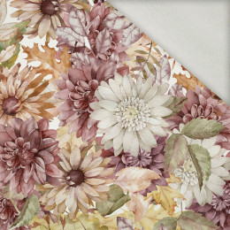 AUTUMN FLOWERS (GOLDEN AUTUMN) - brushed knit fabric with teddy / alpine fleece