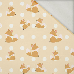 FOXES / polka dots - brushed knit fabric with teddy / alpine fleece