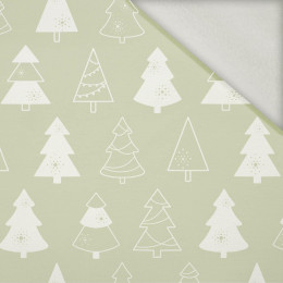 GLAZED CHRISTMAS TREES (CHRISTMAS GINGERBREAD) / pistachio - brushed knit fabric with teddy / alpine fleece
