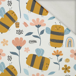 PAINTED BEES - brushed knit fabric with teddy / alpine fleece