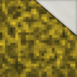 PIXELS pat. 2 / mustard - brushed knit fabric with teddy