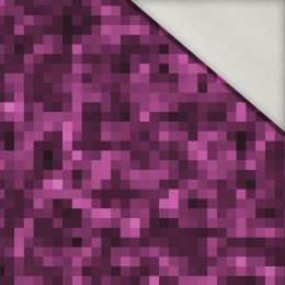 PIXELS pat. 2 / purple  - brushed knit fabric with teddy / alpine fleece
