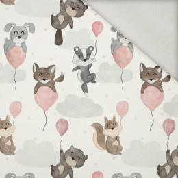 ANIMALS IN CLOUDS pat. 1 - brushed knit fabric with teddy / alpine fleece