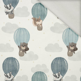 ANIMALS IN CLOUDS pat. 3 - brushed knit fabric with teddy / alpine fleece