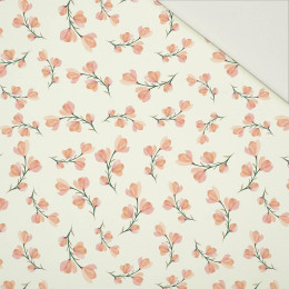 PINK FLOWERS PAT. 4 / white - Cotton drill