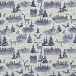 ANIMALS IN THE FOREST (PAINTED FOREST) / M-01 melange light grey 