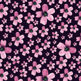 PINK FLOWERS PAT. 5 / black