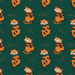 RED PANDA WITH SCARF / bottle green (RED PANDA’S AUTUMN)