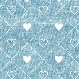 HEARTS AND RHOMBUSES / vinage look jeans (sea blue)