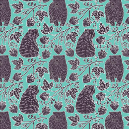 BEARS WITH WILD STRAWBERRIES