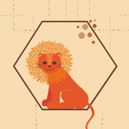 LION MATT (hexagon) / caramel - panel