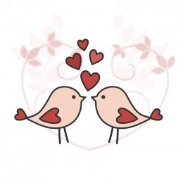 BIRDS IN LOVE (HAPPY VALENTINE’S DAY) - panel 75cm x 80cm