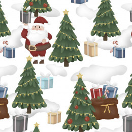 SANTAS WITH A BAGS OF PRESENTS (IN THE SANTA CLAUS FOREST)