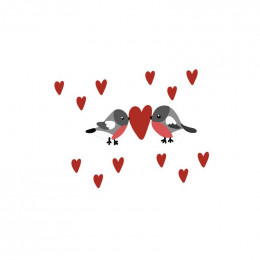 BIRDS IN LOVE PAT. 2 / white (BIRDS IN LOVE) - panel 50cm x 60cm