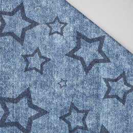 DARK BLUE STARS (CONTOUR) / vinage look jeans dark blue - Panama 220g