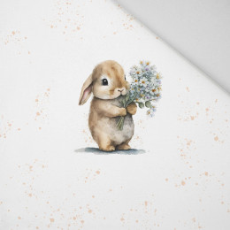 BUNNY WITH A BOUQUET OF FLOWERS - panel (60cm x 50cm) Panama 220g