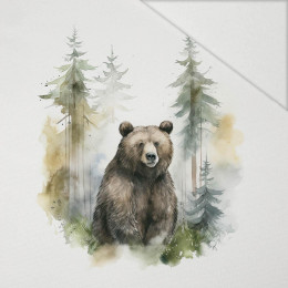 WATERCOLOR BEAR - panel (60cm x 50cm) Hydrophobic brushed knit