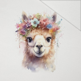 WATERCOLOR LAMA - panel (60cm x 50cm) Hydrophobic brushed knit